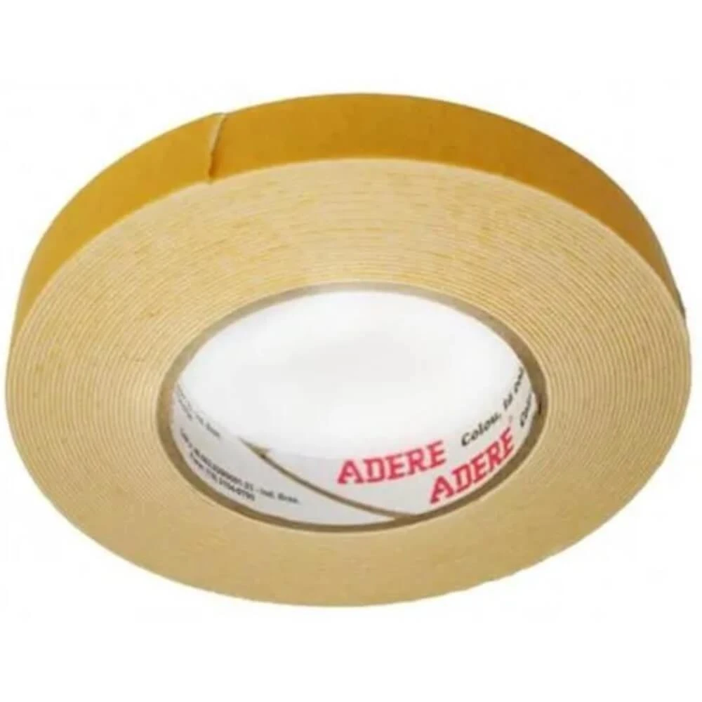 Fita Dupla Face De Espuma Para Fixação 19mm X 1,5 Metro - 285 - Adere Fita Dupla Face Espuma Br (banana)19x1,5