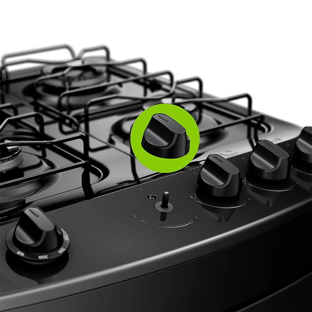 Fogão a Gás Consul 4 Bocas com Mesa Esmaltada, Preto - CFO4ZAE Preto - Bivolt
