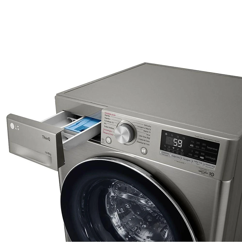 Lavadora e Secadora LG VC4 IA 14kg Inox Look CV5014PC4 110V