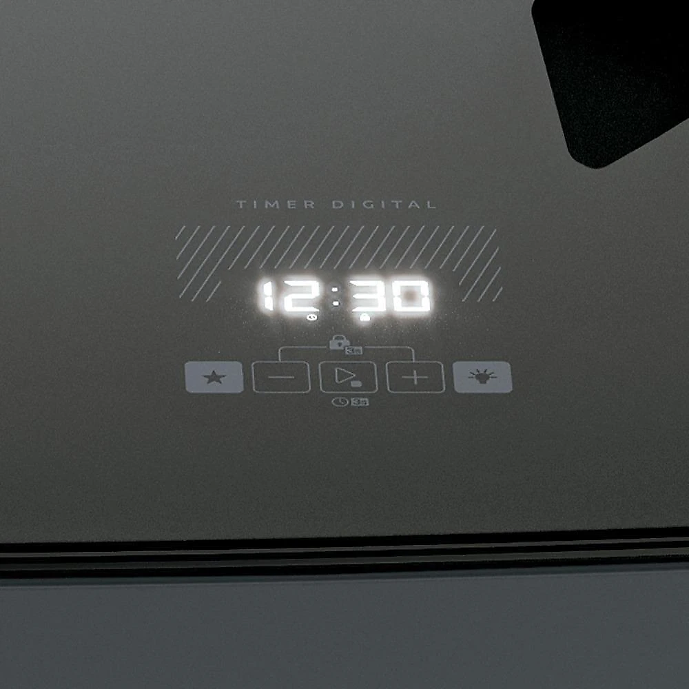 Fogão 4 bocas dako supreme timer glass com mesa de vidro e painel touch titanium – bivolt
