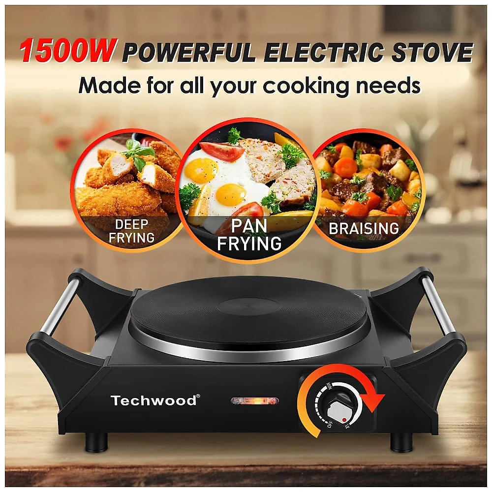 Cooktop Eltrico Porttil, Adequado para Todos os Tipos de Utenslios de Cozinha com Desligamento Automtico, Alas e Temperatura Ajustvel, 110V 1500W, 110v