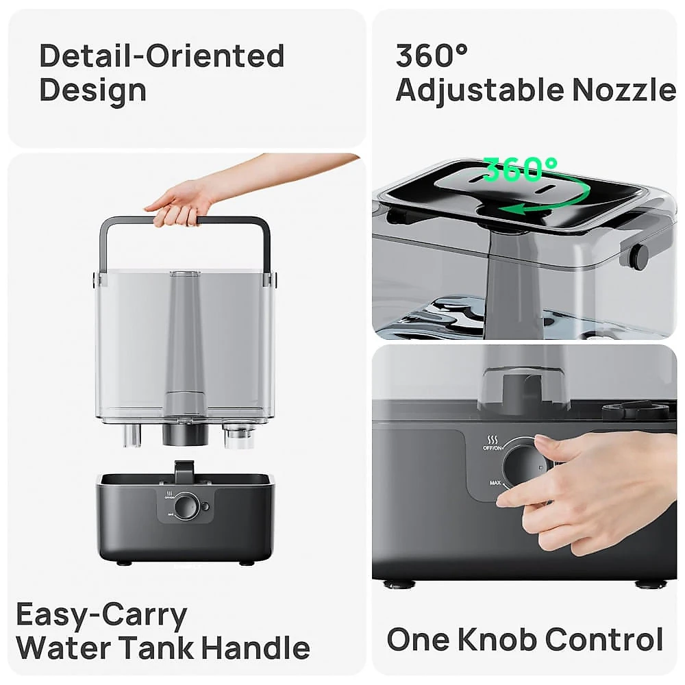 Umidificador CHIVALZ Preto 6L Difusor de Óleos Essenciais YZY6001-KC
