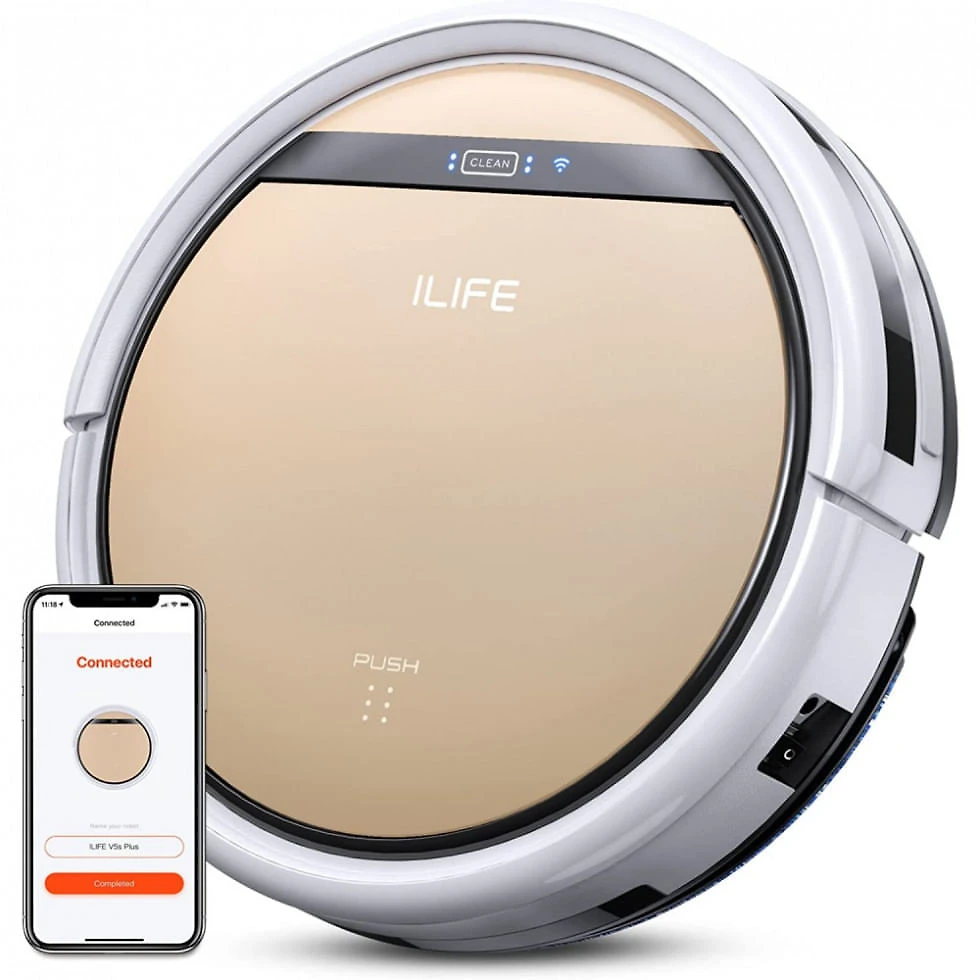 Aspirador de Pó Robô ILIFE V5s Plus com Conexão via APP WI FI e Auto Carregamento, 110V, Branco