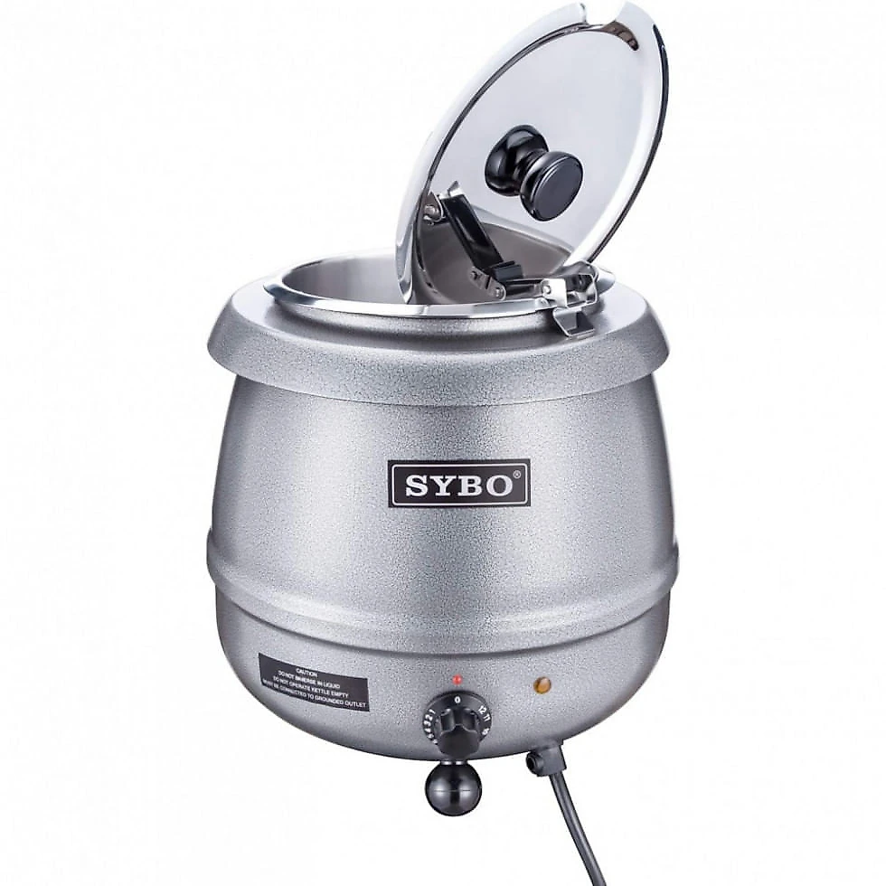 Caldeirão Elétrico Profissional para Sopa 10 Litros com Controle de Temperatura em Aço Inoxidável, 110V 400W, SYBO, Pra...