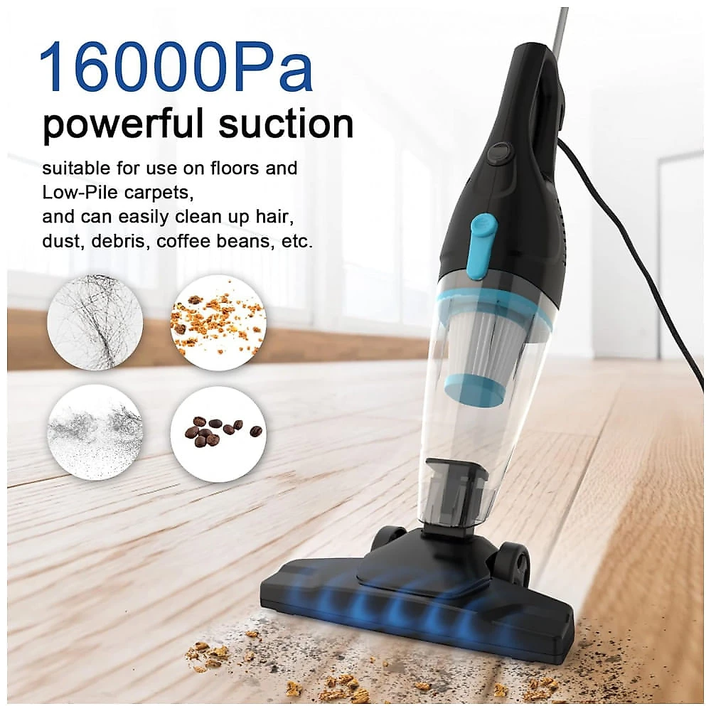 Aspirador de Pó Multifuncional com Fio, Acessórios e Sucção Potente 15000PA, 11OV 400W, TC JUNESUN, Azul Marinho