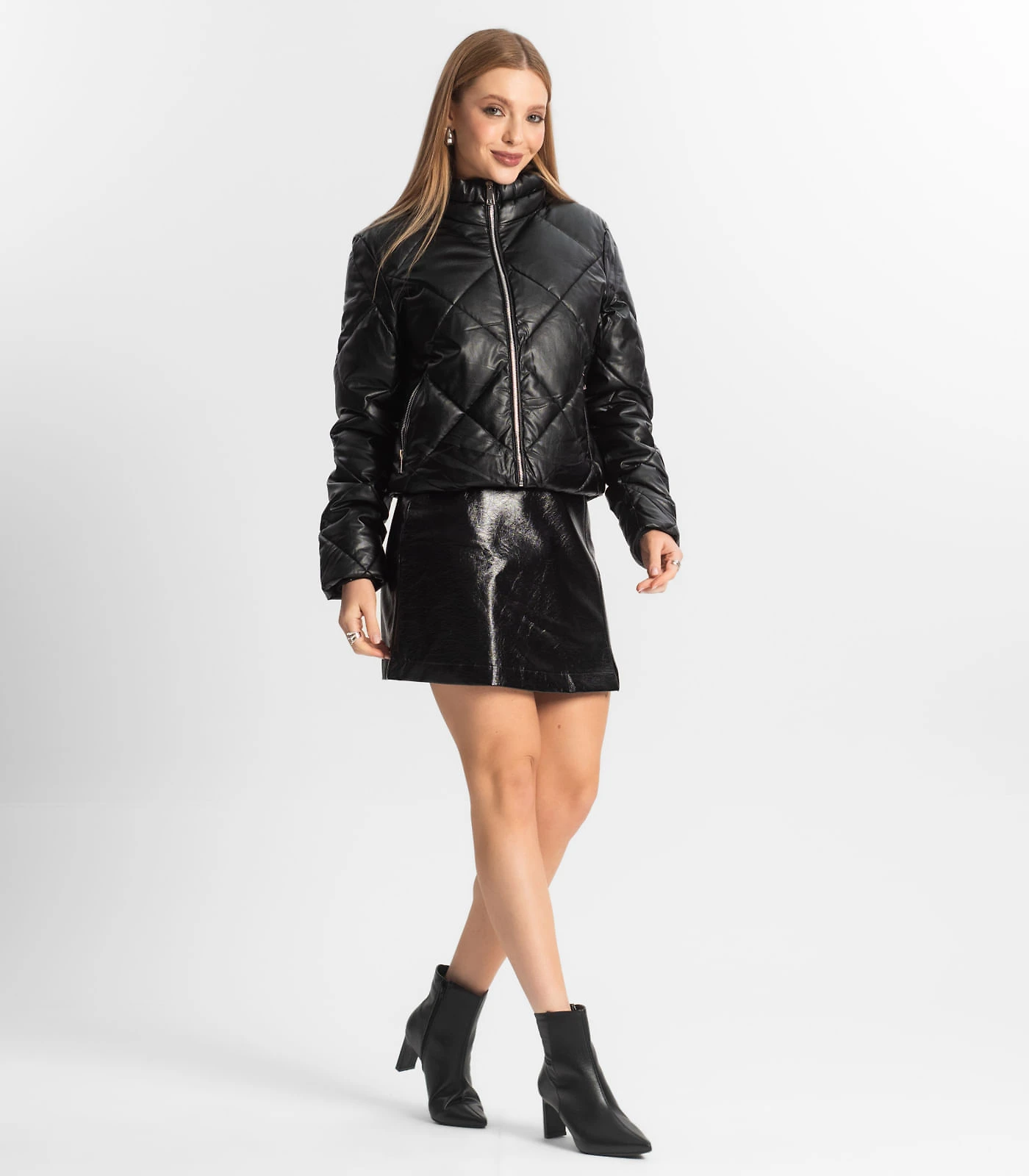 Miniatura Jaqueta Feminina Puffer Forrada Giada Preto G