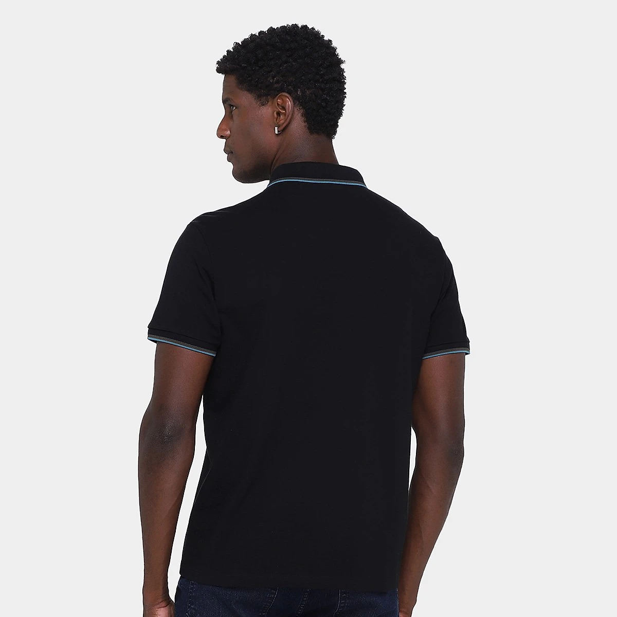 Miniatura Camisa Polo Ellus Masculina Preto+Azul - G