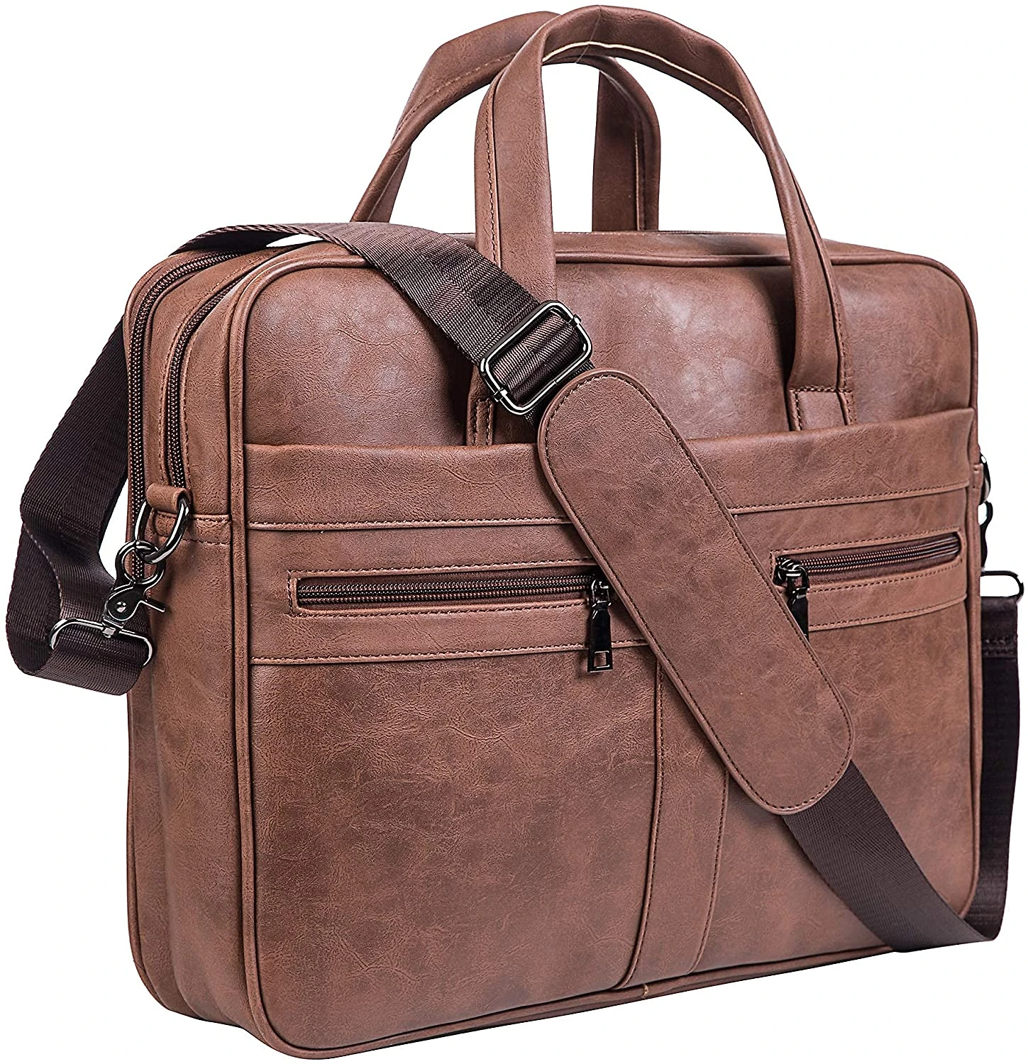Seyfocnia BolsaMaleta de Couro Genuíno Masculina para Laptop