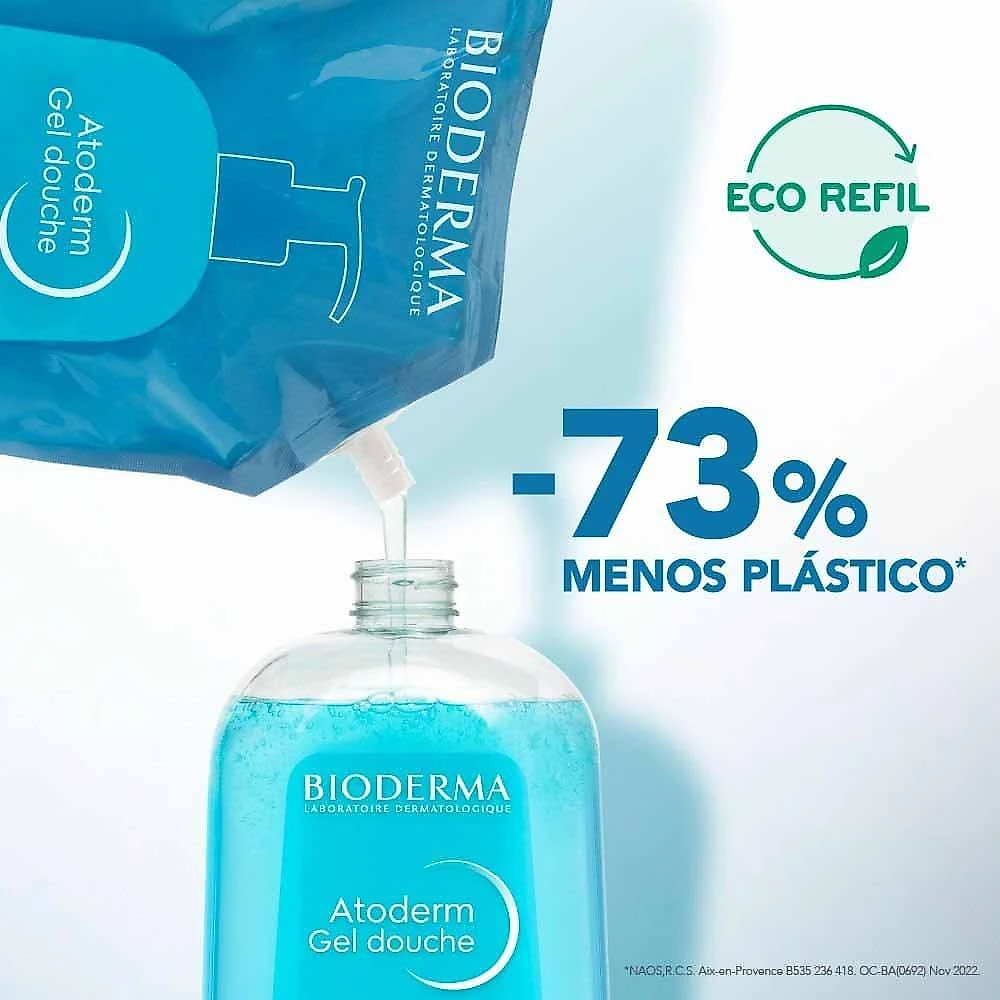 Gel de banho bioderma atoderm refil gel douche higiene diária antirressecamento 1l