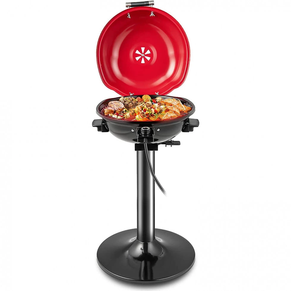 Churrasqueira Elétrica Serve até 15 Pessoas, 110V 1600W, HAPPYGRILL, Vermelha