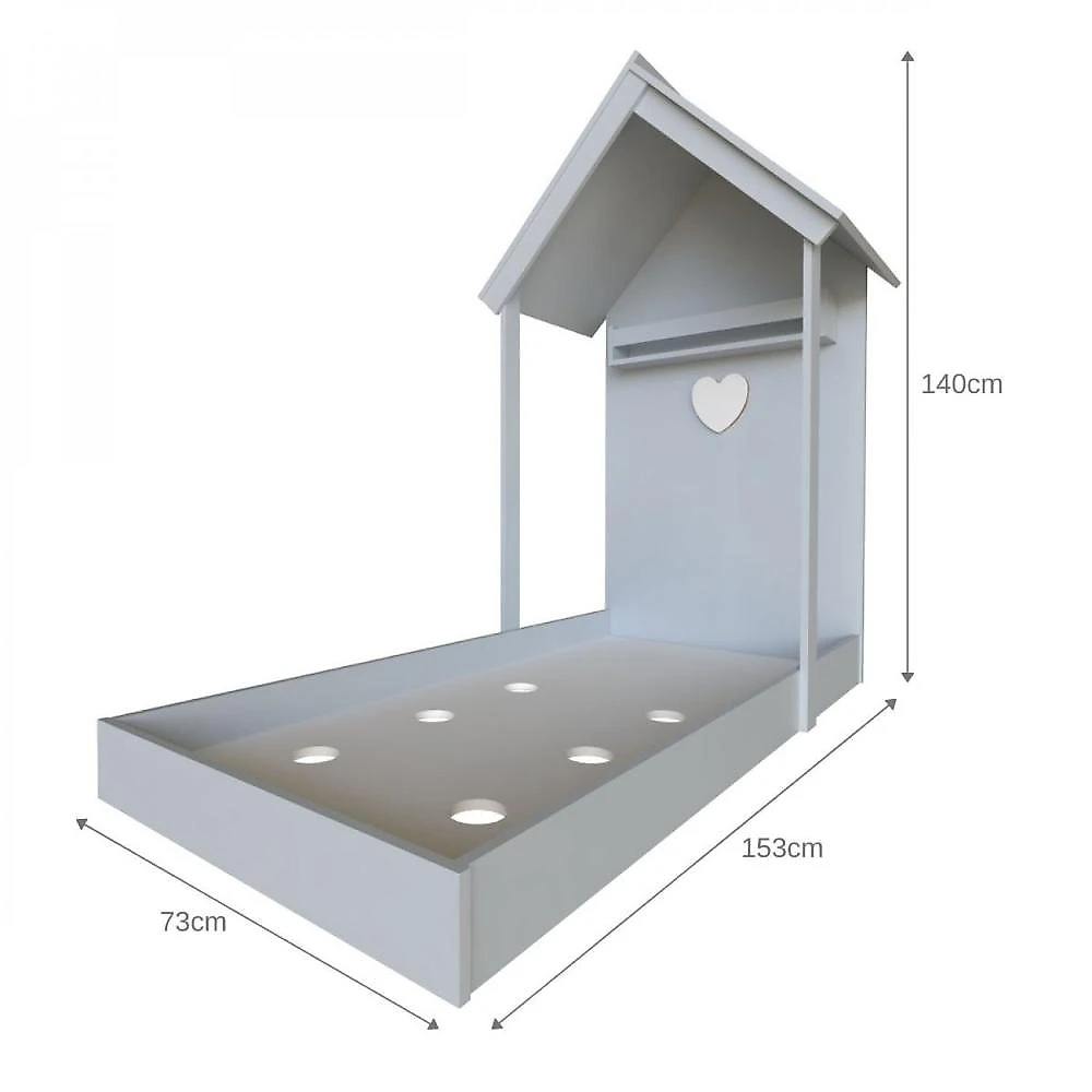 Conjunto Infantil Cama Banqueta 2 Nicho e Prateleira Bramov Móveis Cinza Cristal