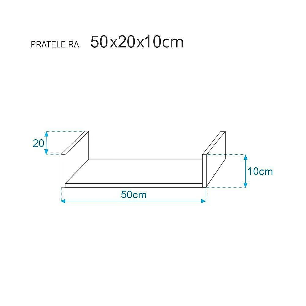 Prateleira Crie Fácil 50x20CM MDP Suporte Invisível Organizador Sala Amarelo Mercado das Prateleiras