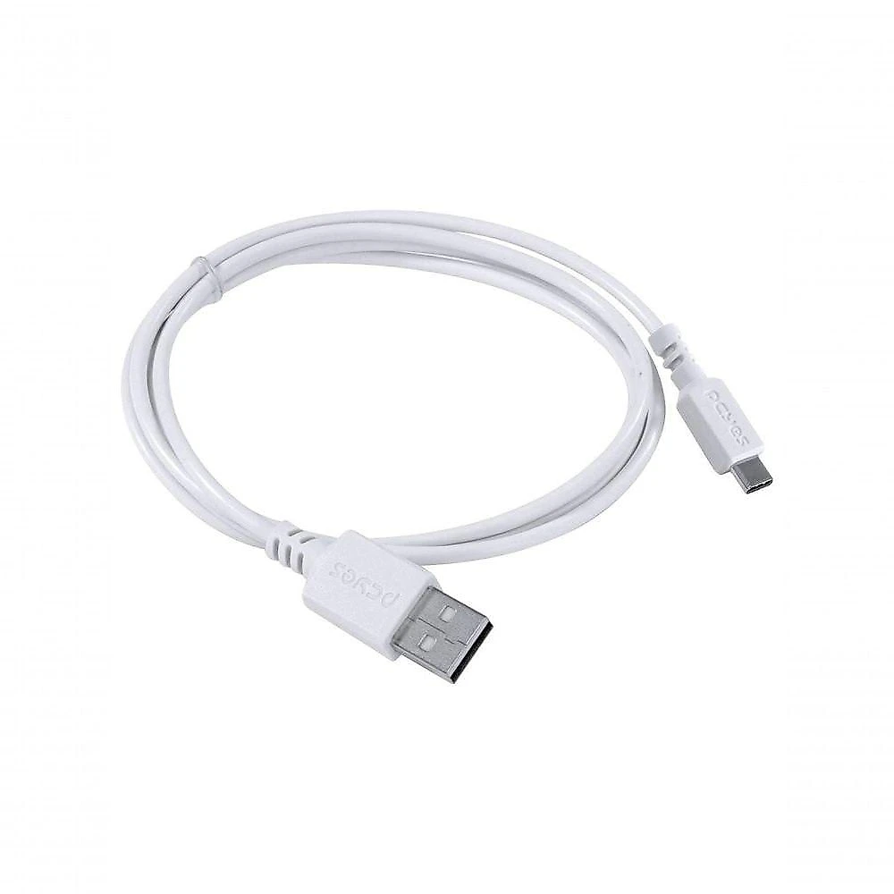 Cabo USB Pcyes PUACB-01 para Celular USB a 2.0 para USB Tipo C 480MBPS Branco 1 METRO