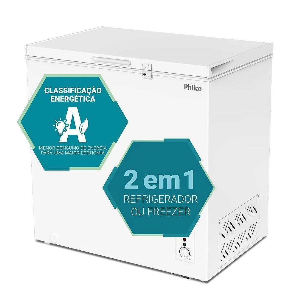 Freezer Horizontal Philco PFH205B 199L Dupla Função Branco 220V