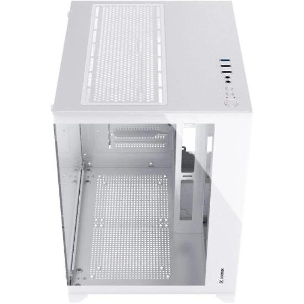 Gabinete Gamer Clarity Fortrek's Cube Model Micro ATX Vidro Temperado Suporte Watercooler Branco