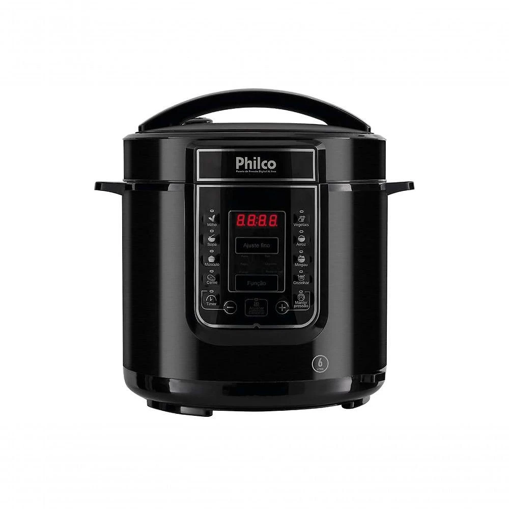 Panela De Pressão Digital Philco Inox 13 Programas 6L 110V