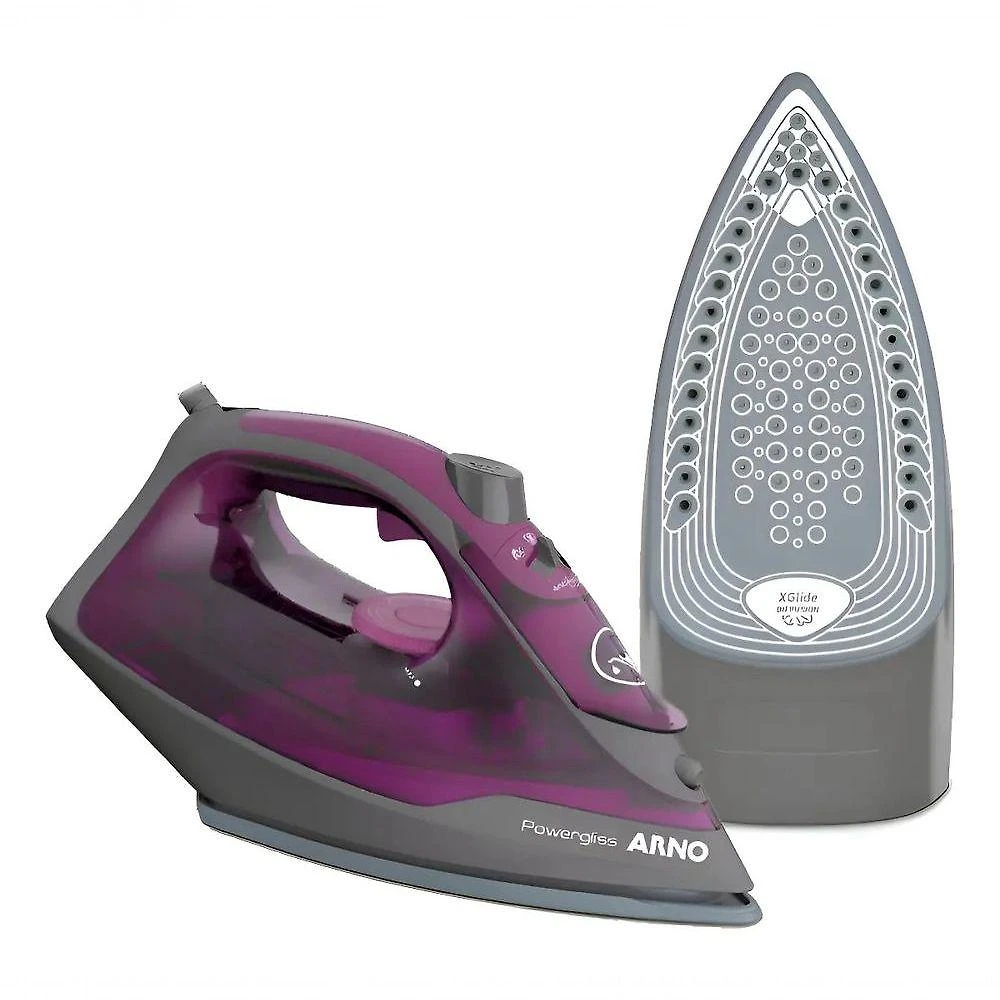 Ferro a Vapor Arno Powergliss FP01 1500W Base Xglide Roxo com Spray 110V