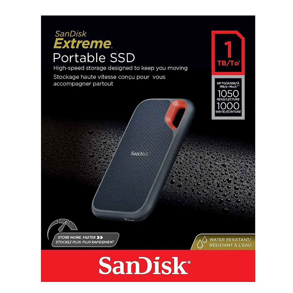 SSD Externo Portátil SanDisk Extreme V2 1TB USB-C 1050MB/s (SDSSDE61-1T00-G30)