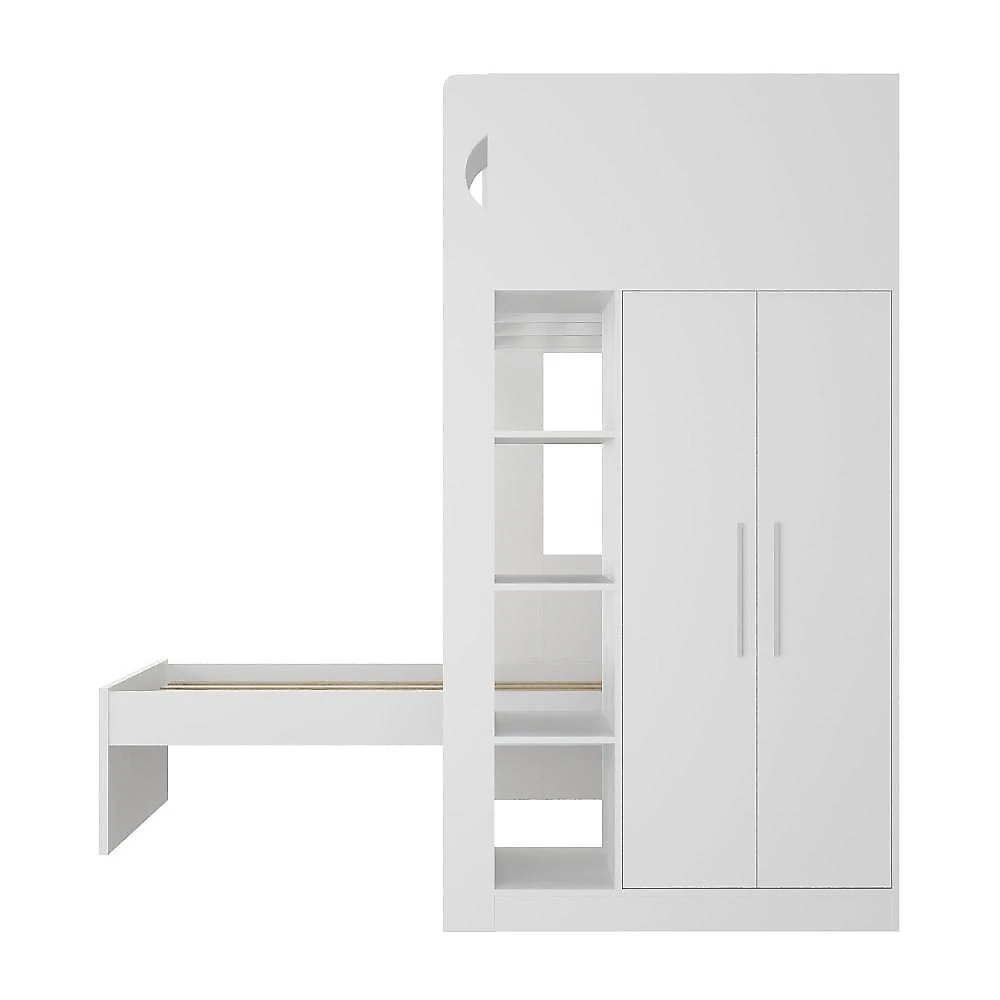 Beliche com Armário 2 Portas 4 Nichos 1 Mesa de Apoio 1 Gaveta 8299 Foscarini Branco
