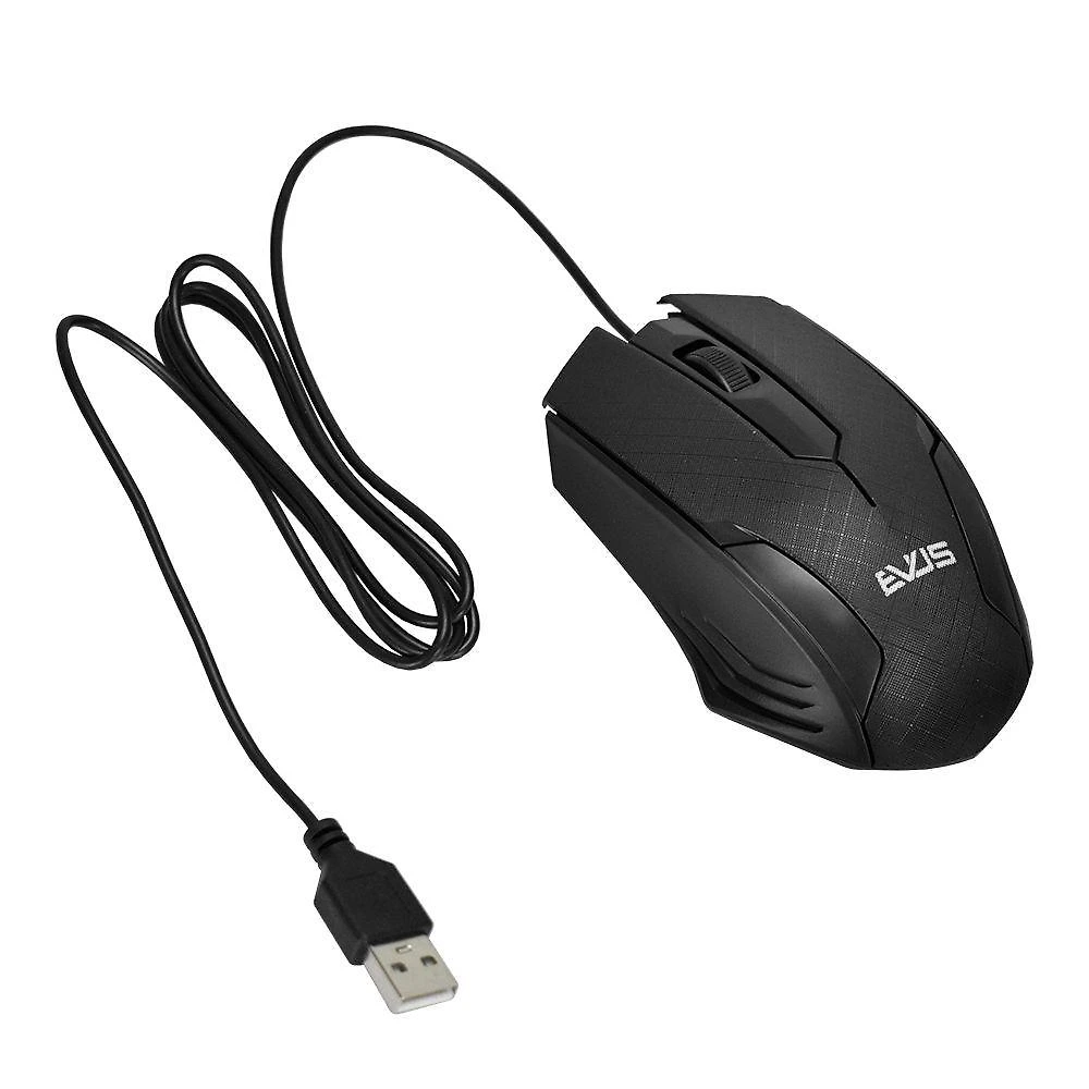 Mouse Óptico MO-05 800DPI com 3 Botões e Design Ergonômico Preto Evus