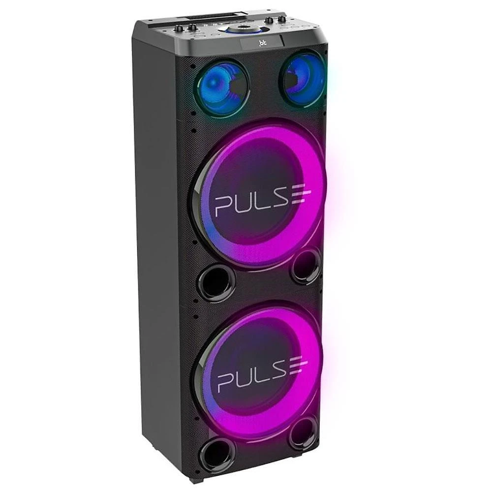 Torre de som pulse double sp508 bluetooth usb iluminação led 2300w