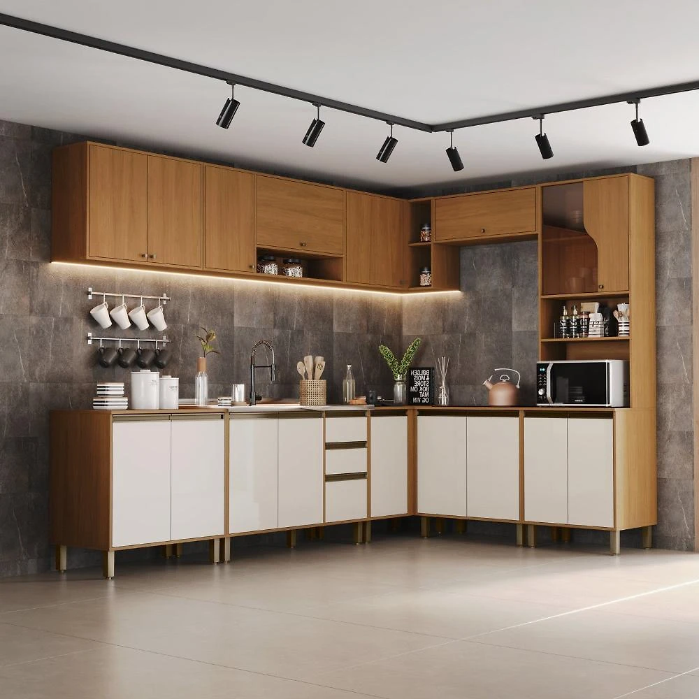 Cozinha Completa 9 Peças com Torre Quente para 1 Forno Venaly Cinamomo/Off White