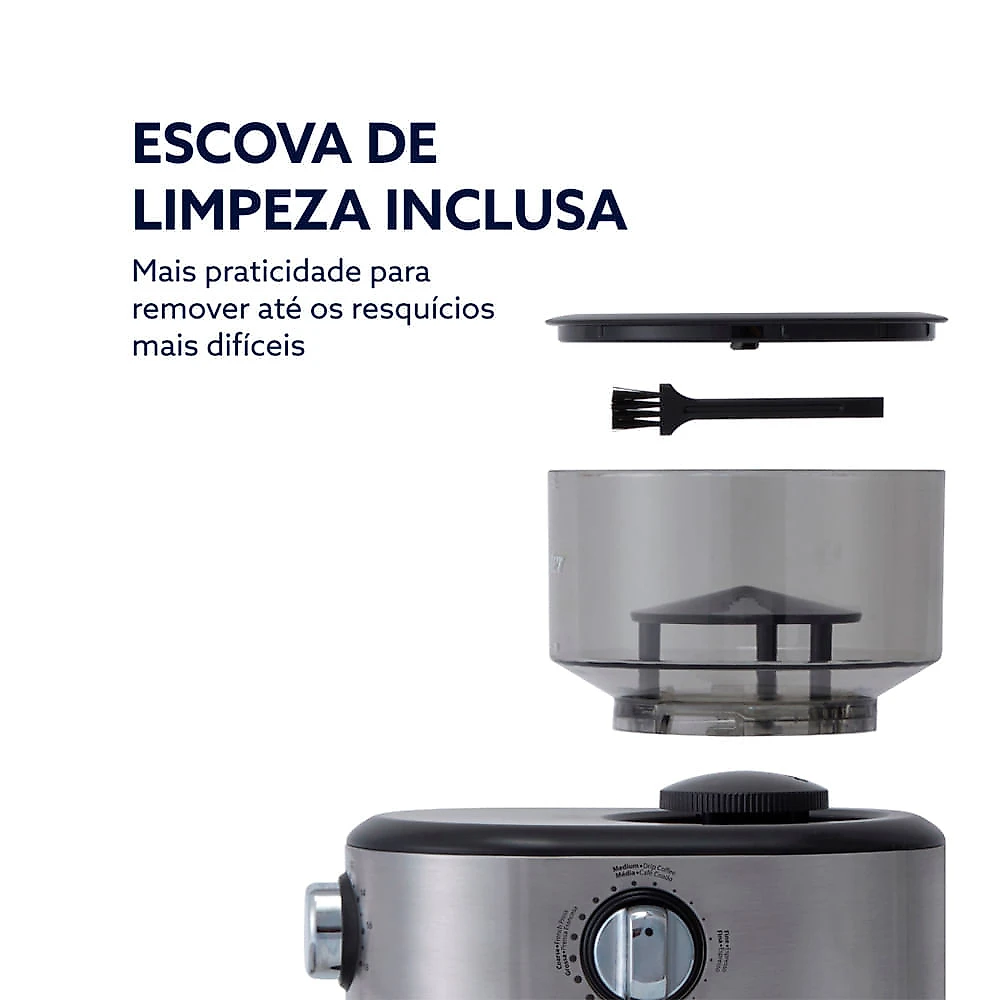 Moedor de Café Automático Oster com 18 Níveis de Moagem - BVSTBMH24 110