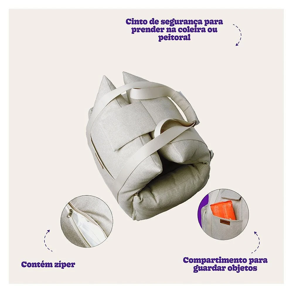 Bolsa de Transporte Maxi Conforto Meau Bege - Tam. P