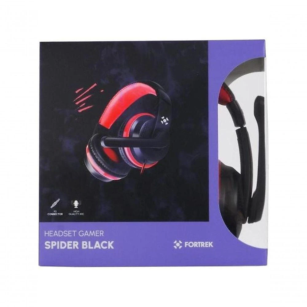 Headset Gamer Fortrek Spider Black P3 Preto-vermelho