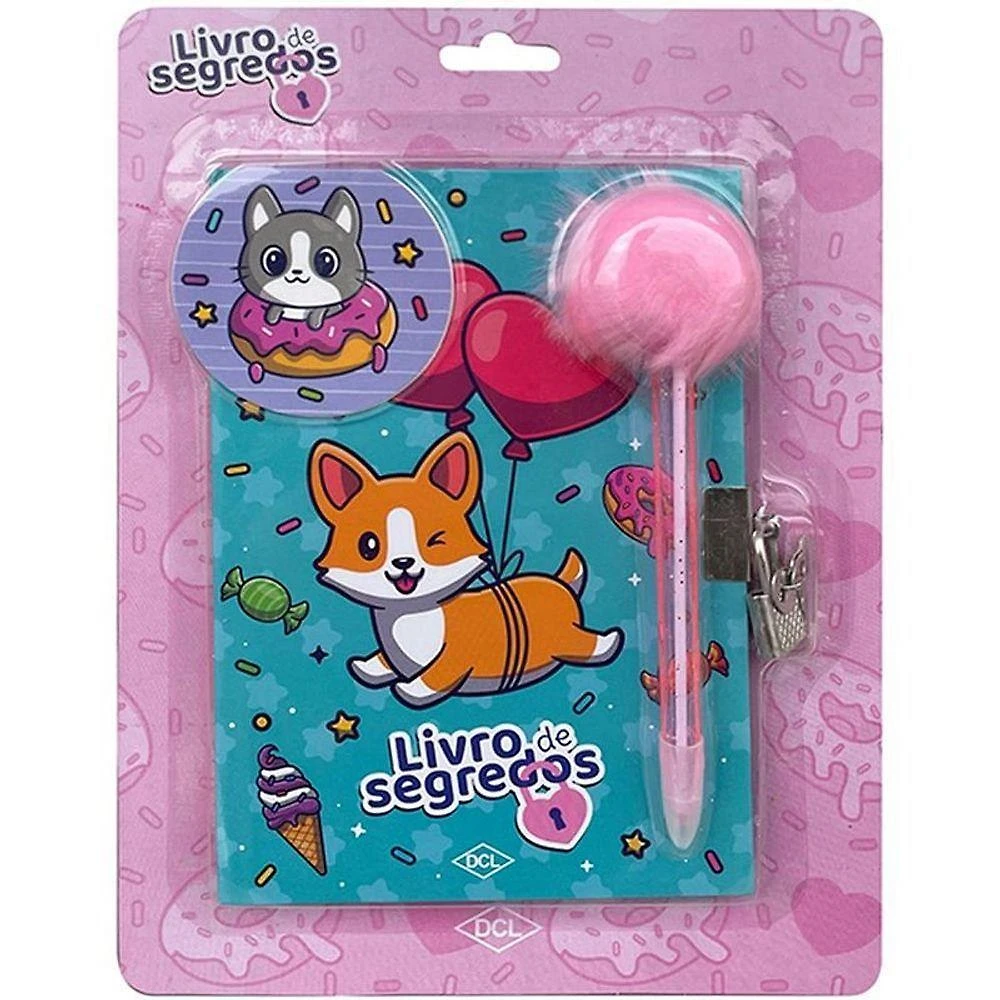 Diário Editora DCL Pets Livro de Segredos com Cadeado e Adesivos