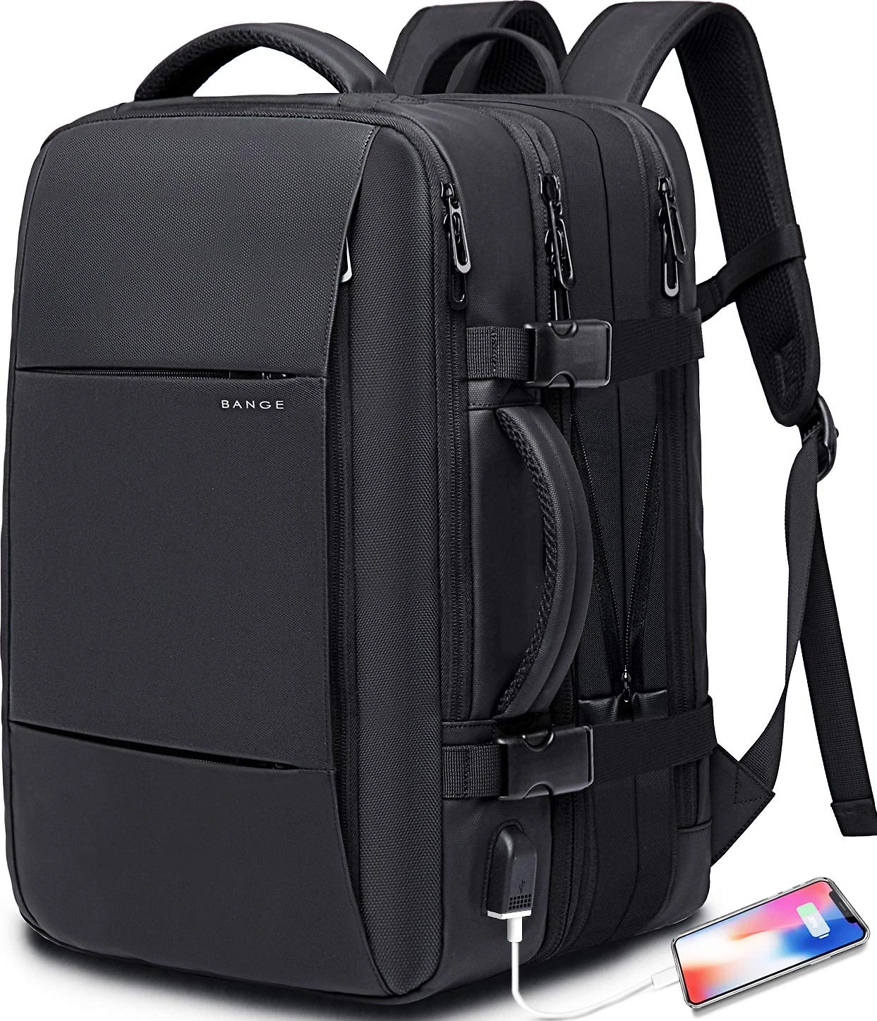 BANGE 1908 Mochila para Laptop 43 cm À prova DÁgua Preta