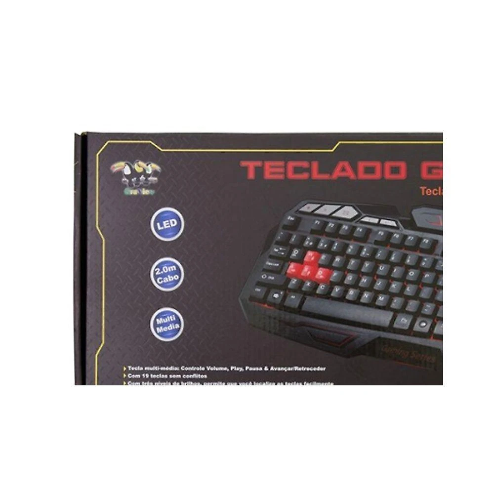 Teclado Gamer Braview TCO801 com LED Individual 3 Níveis e USB 2m Verde