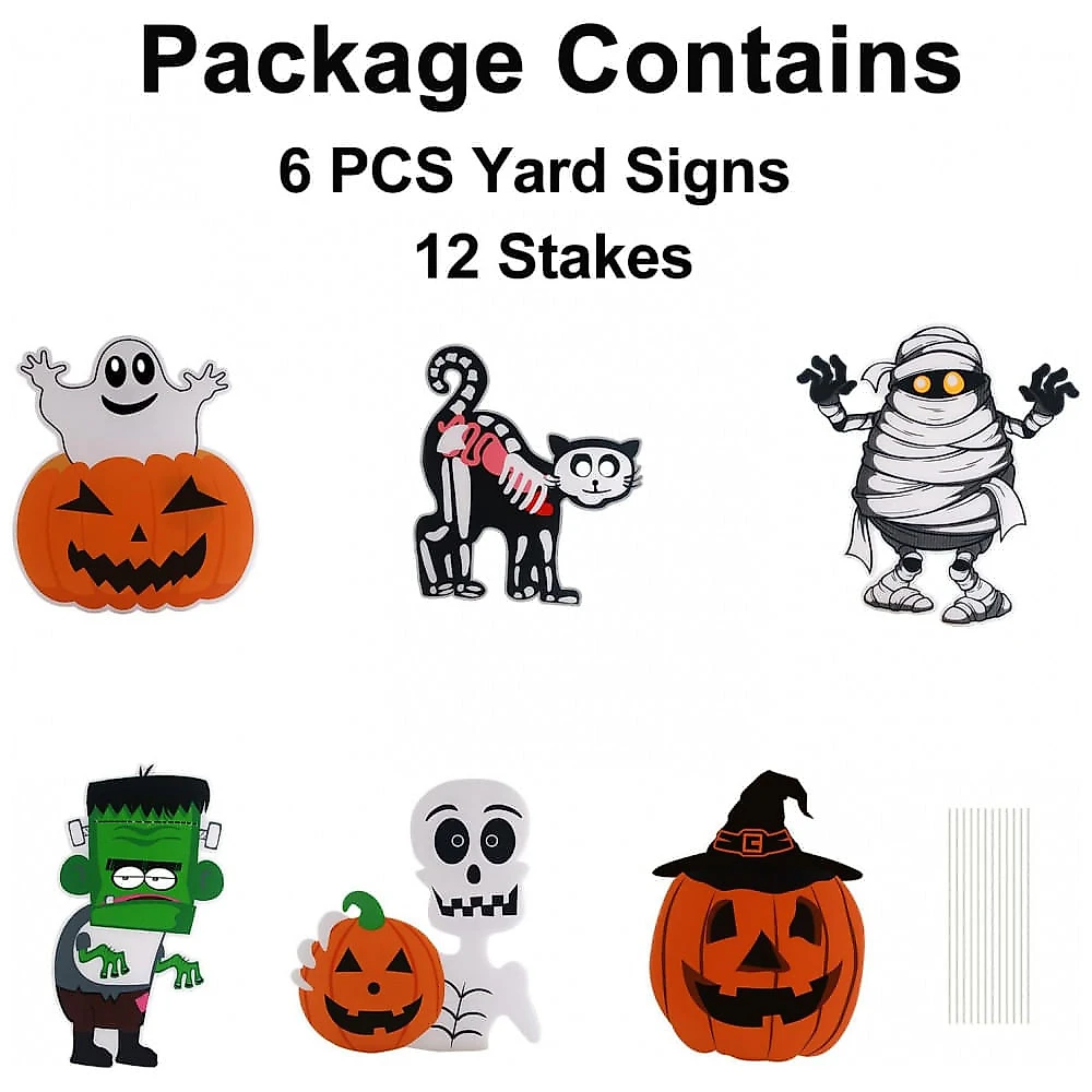 Kit Decoração de Halloween para Quintal com 6 Unidades
