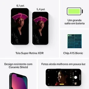 Apple iPhone 13 128GB 6,1" 12MP Meia-noite