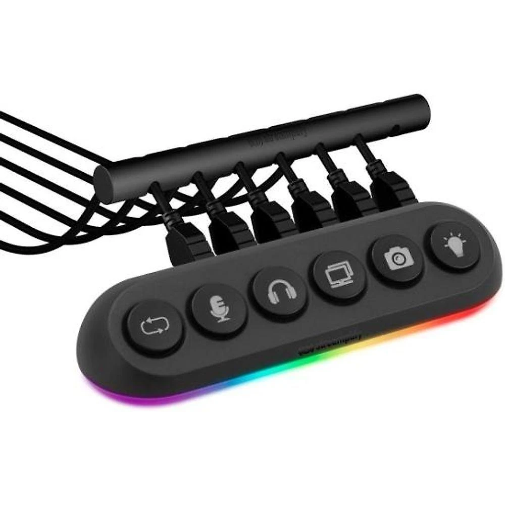 Hub USB Deck 5 5 Entradas USB 3.0 com Botões Individuais e Iluminação RGB Preto Streamplify