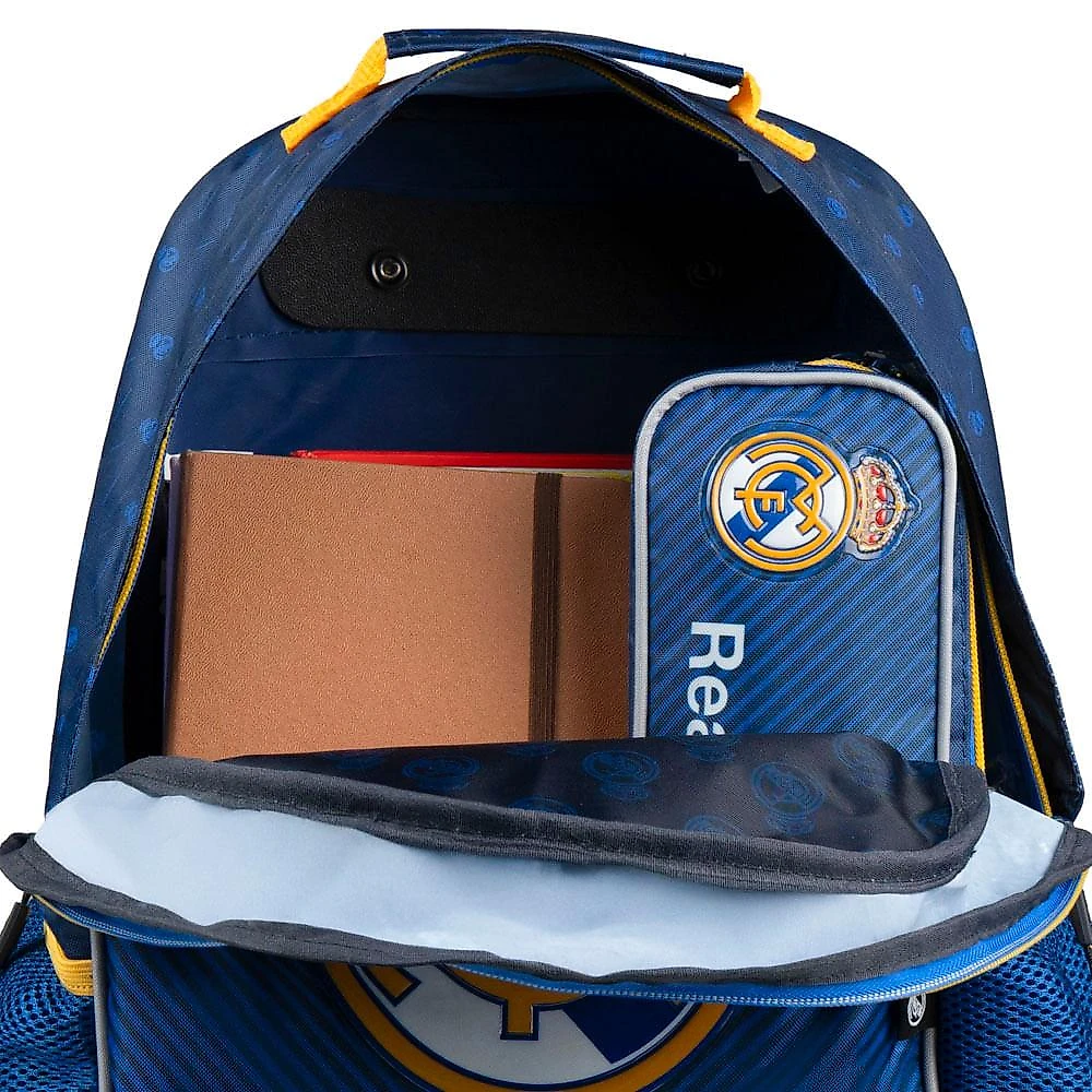 Mochila de Rodinha Escolar Masculina Juvenil Real Madrid Azul Azul