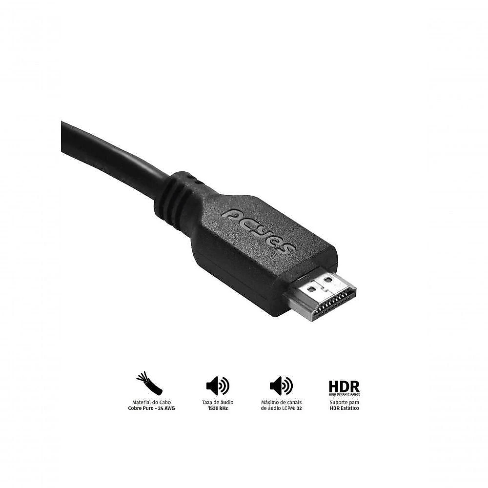 Cabo Hdmi 2.0 4k 30awg Puro Cobre 15 Metros - Phm20-15