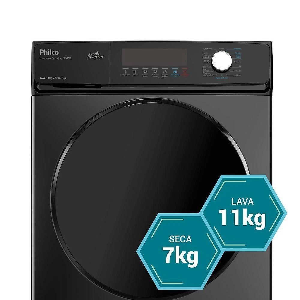 Lava e Seca 11Kg Philco Interver Plus 16 programas PLS11D 220V