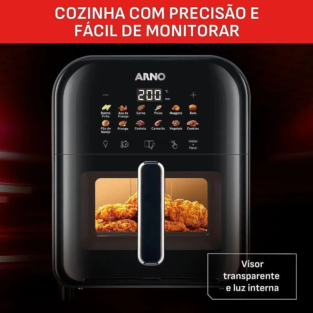 Fritadeira Air Fryer Easy Fry Turbo Afi6 1735w 6 Litros Arno Preto 220V