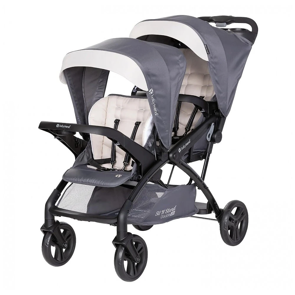 Carrinho de Bebê Duplo com Porta Copos, Baby Trend, Preto