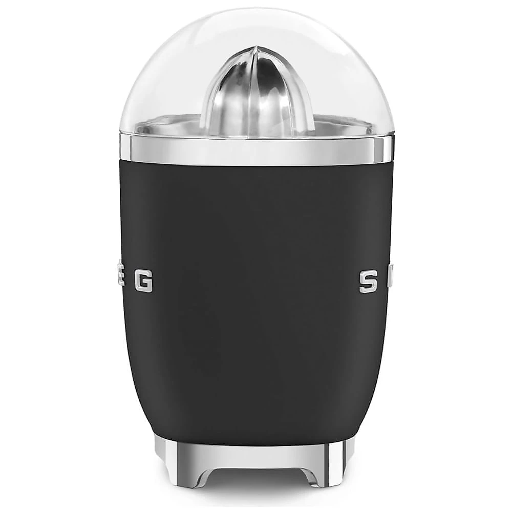 Espremedor de Suco Cítrico SMEG 50s Retro Style com Bico Anti gotejamento, Ativação Automática e Coleta Eficiente, Preto