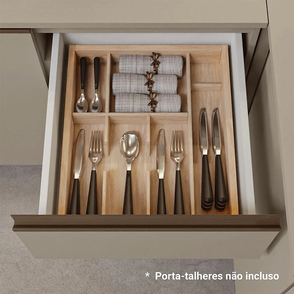 Balcão de cozinha 60 cm 3 gavetas suspenso crema nice madesa