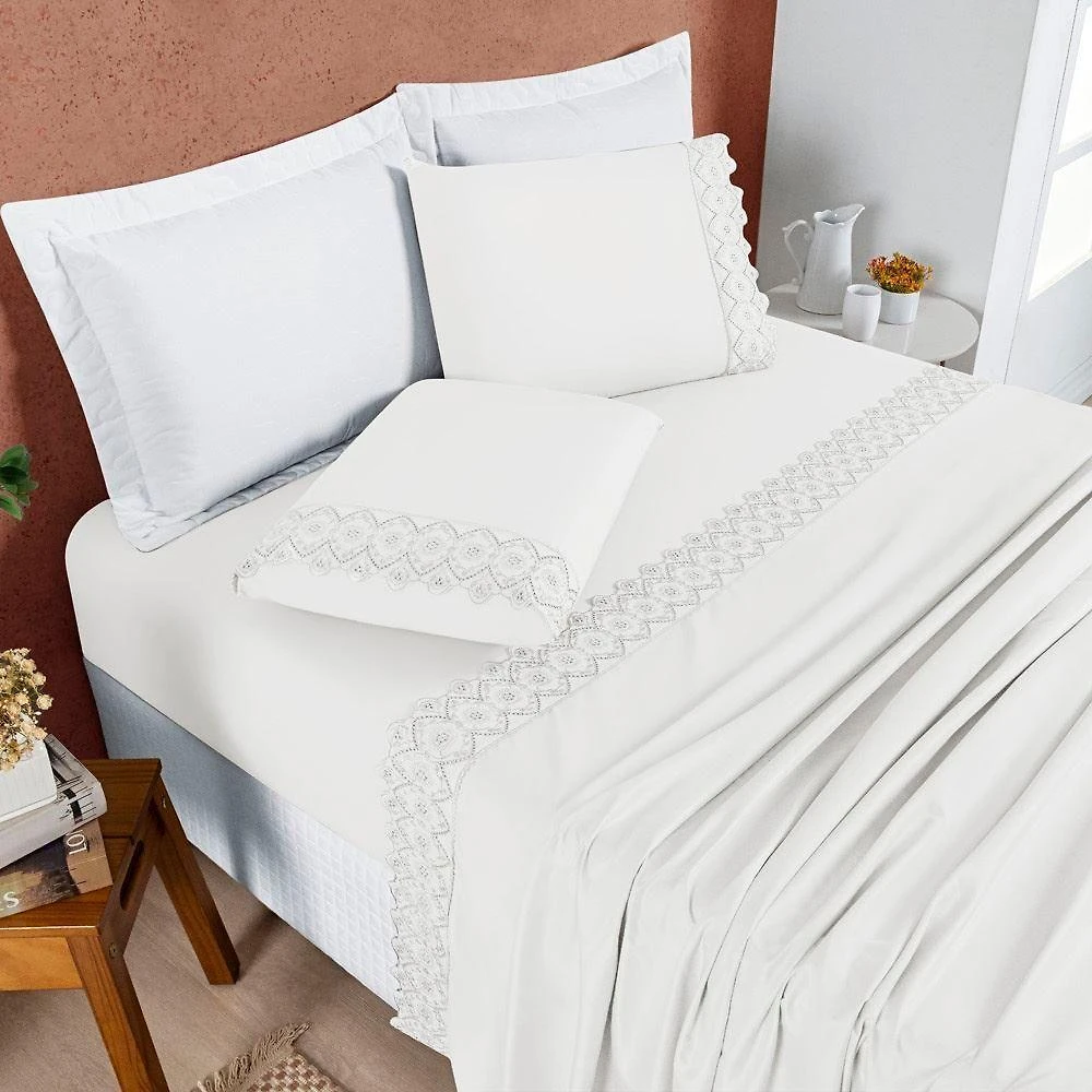 Jogo De Cama Nobless Queen 04 Peças - Off White