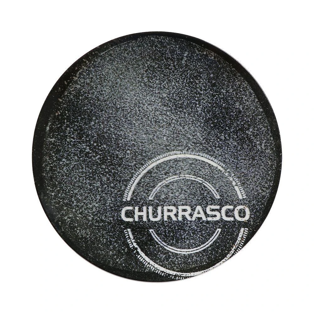 Prato Raso Tramontina Churrasco Carbon Em Porcelana Decorada 25 Cm Tramontina