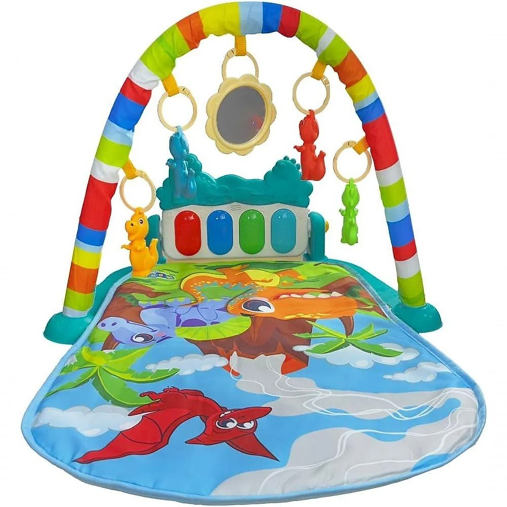 Tapete de Atividades para Bebê Funny Dino com Piano Sensorial Multicolorido