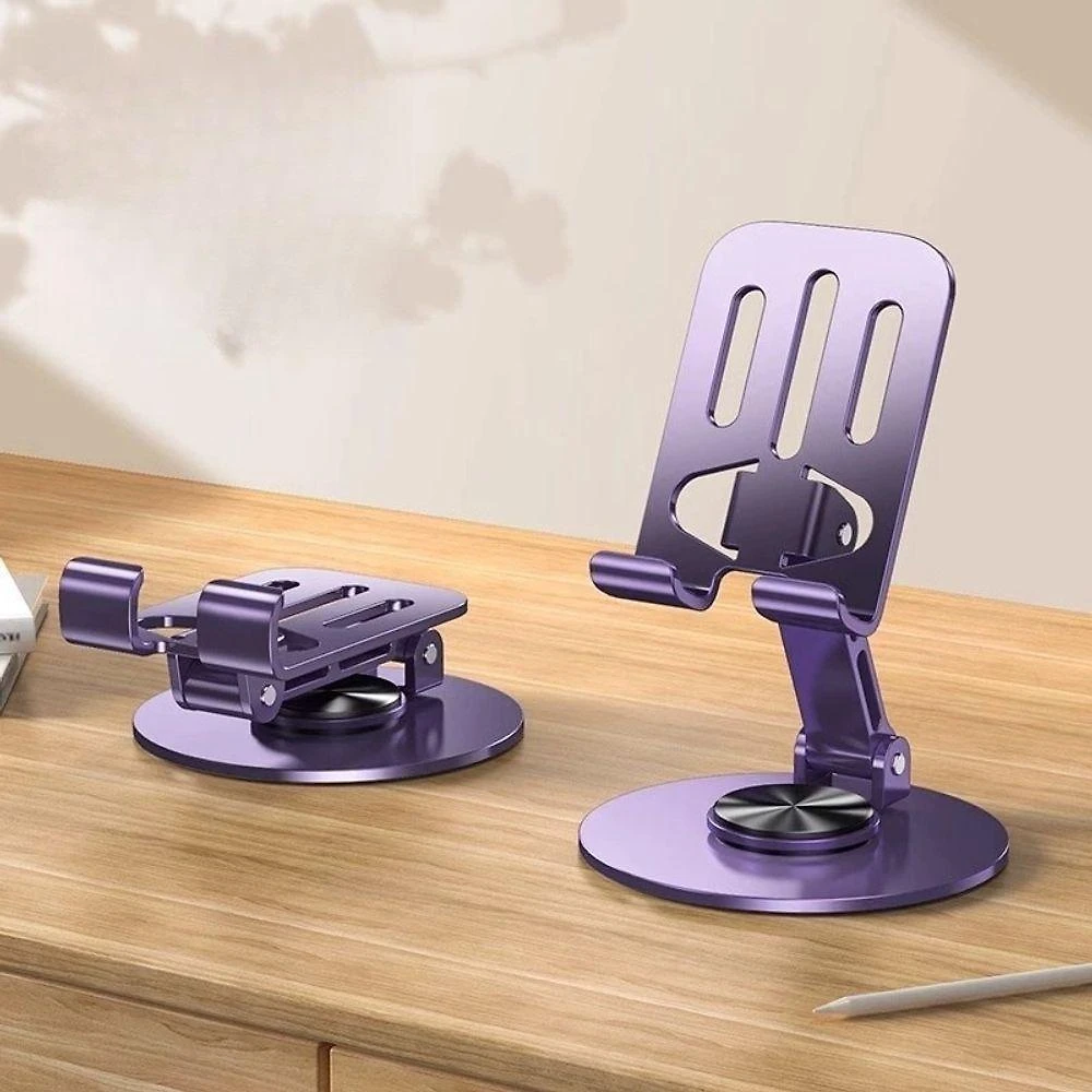Suporte para Smartphones e Tablets OEM Compatível com Celulares e Ipad Base Rotatória 360º Roxo 2