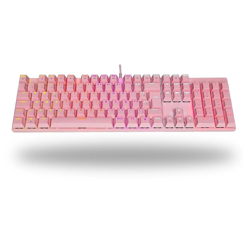 Teclado Mecânico Gamer Dazz Orion Essential Rgb Switch Yh Blue Abnt2 Rosa D62000132
