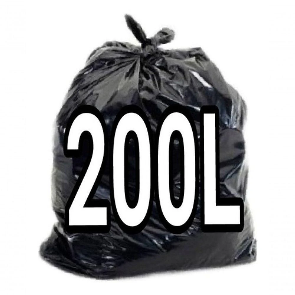 Saco para Lixo 200 Litros Preto Brilhoso 90x110cm com 100 Unidades Higipack