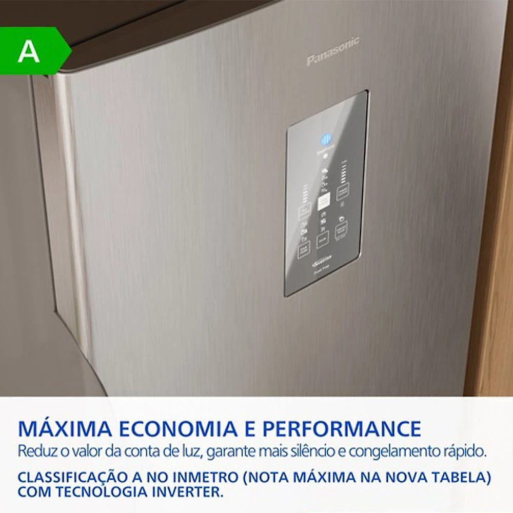 Refrigerador Bottom Freezer Inverter Panasonic de 02 Portas Frost Free com 511 Litros Aço Escovado - NR-BB71PV7X 110