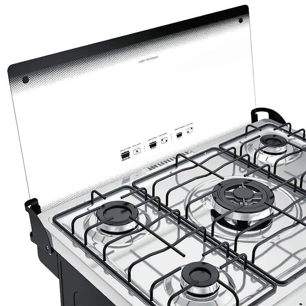 Fogão 5 Bocas Mueller Decorato, Preto Fosco, Acendimento Automático Fogão 5 Bocas Mueller Decorato Acendimento Automático, Preto Fosco